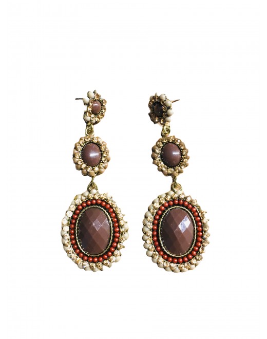 Boucle pendante tricolore