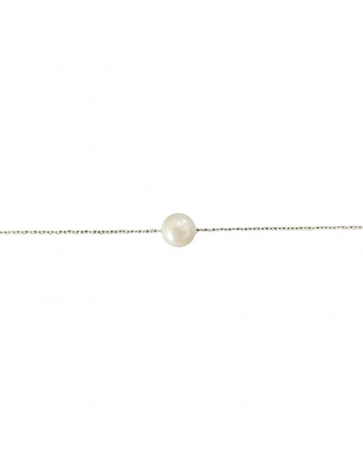 Bracelet réglable en acier avec perle