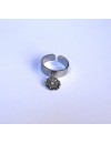 Bague réglable en acier avec pampille étoile et strass
