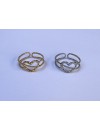 Bague coeur simple réglable en acier inoxydable