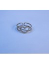 Bague coeur simple réglable en acier inoxydable