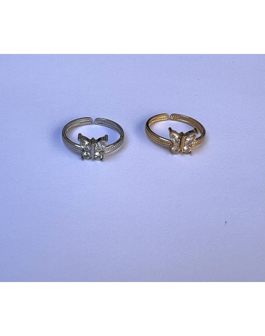 Bague réglable en acier inoxydable avec papillon