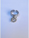 Bague réglable en acier avec pampille ronde