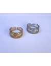 Bague réglable en acier inoxydable avec fleur