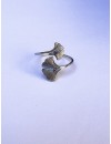 Bague réglable en acier inoxydable avec fleur de Ginkgo