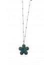 Collier fleur réglable en acier inoxydable et résine
