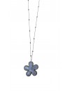 Collier fleur réglable en acier inoxydable et résine
