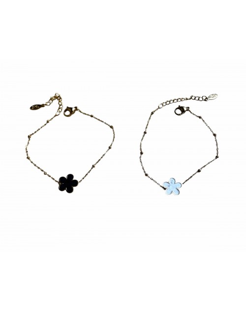 Bracelet double rang coloré en acier inoxydable