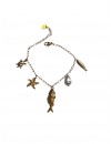 Bracelet réglable en acier avec pampilles poisson et étoile